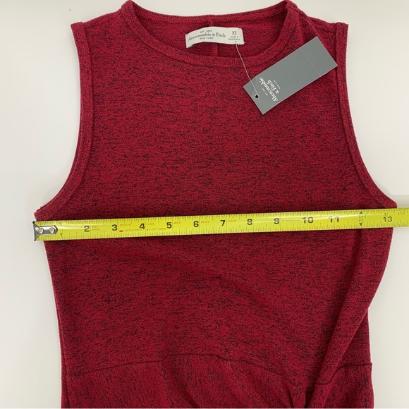 Abercrombie & Fitch Marled Maroon Soft & Stretchy Cinched Sleeveless Dress Nwt - Picture 14 of 14